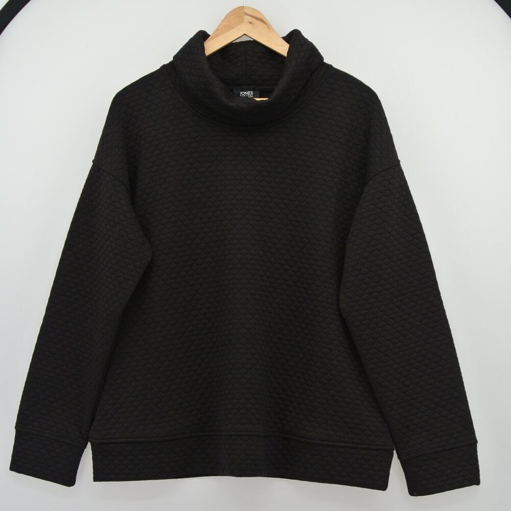 Jones New York Signature Black Quilted Top L w/ Pockets‎
